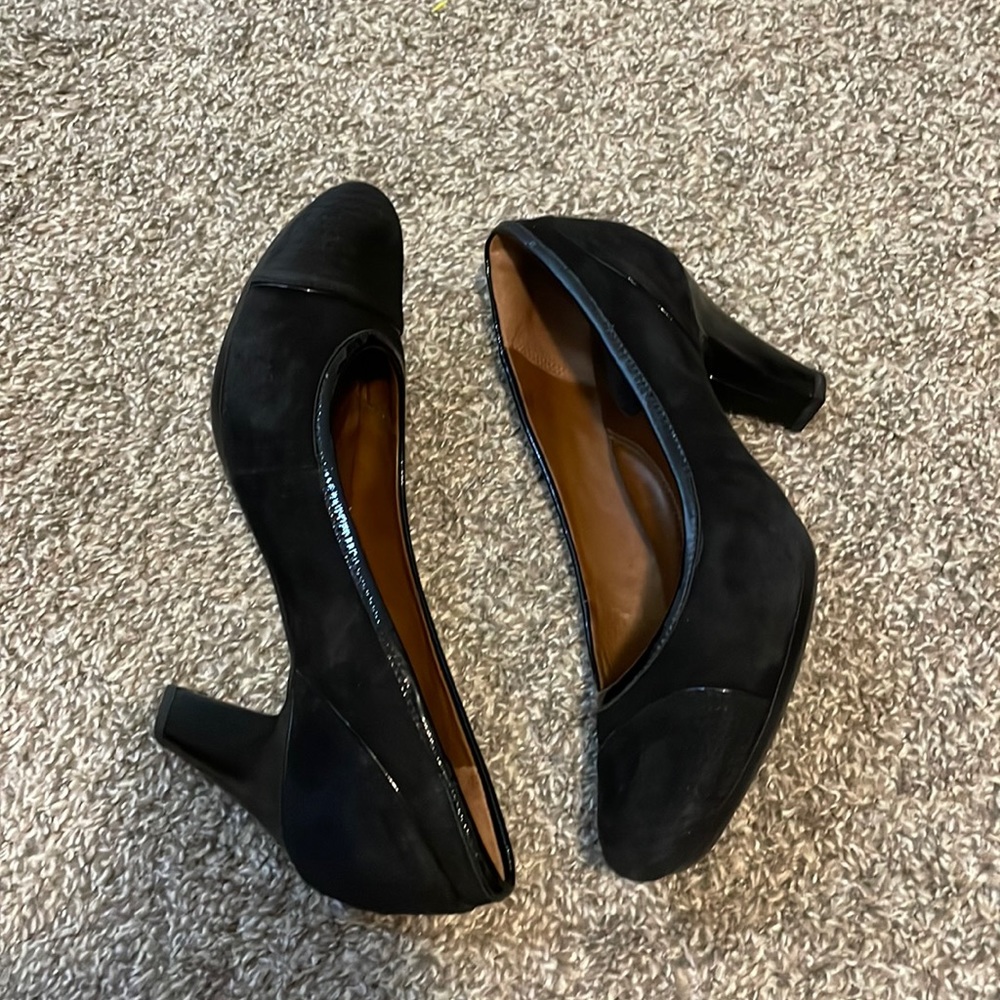 Clarks Artisan Black Suede Heels